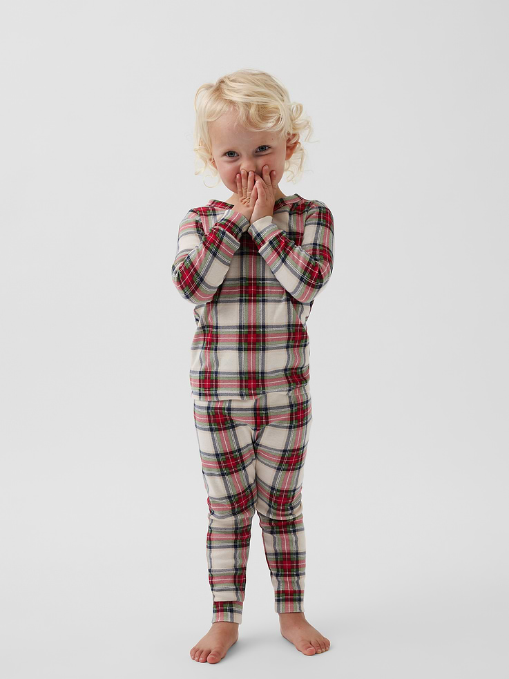 Image number 3 showing, Kids & Baby Organic Brushed Cotton Plaid PJ Set