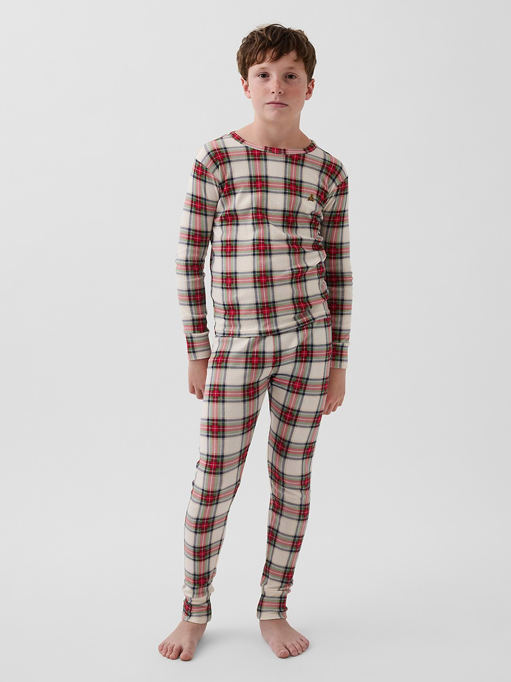 Image number 4 showing, Kids & Baby Organic Brushed Cotton Plaid PJ Set