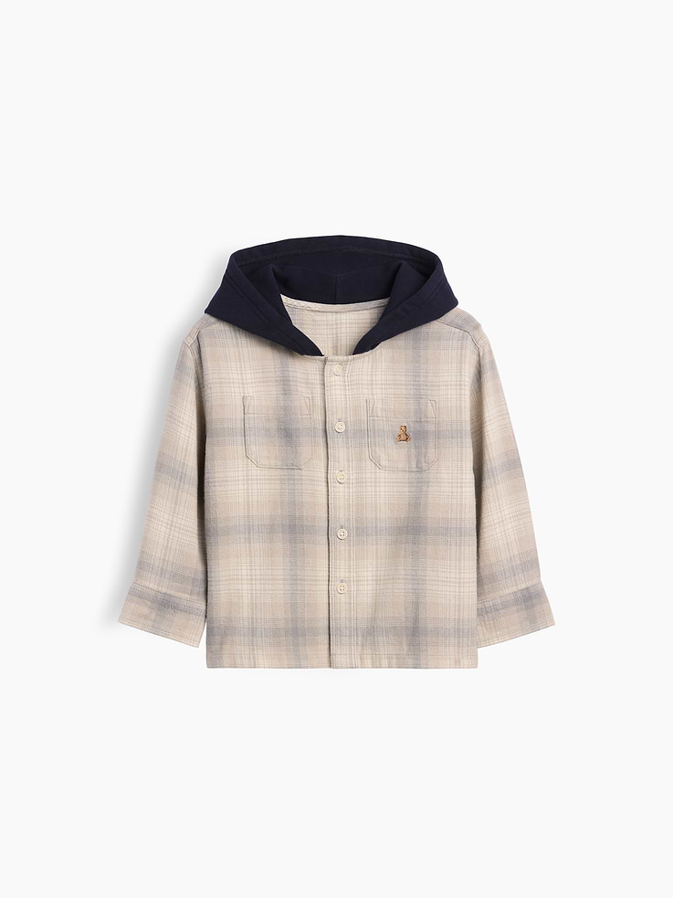 Image 2 of 3, Baby & Toddler Hooded Flannel Shirt
