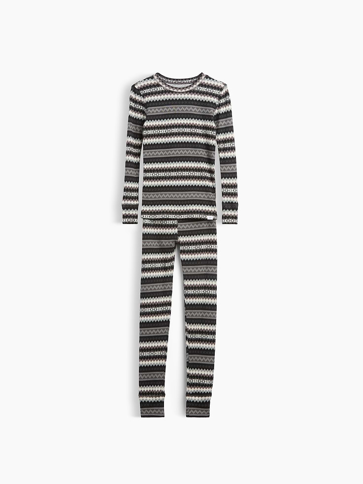 Image 1 of 3, Our comfiest PJs—now softer than ever. Cozy brushed cotton on the inside. All their favorite prints & colors on the outside., Soft cotton jersey pajama top and pants PJ set with a cozy brushed interior., Crewneck., Long sleeves., Elasticized waist at PJ pants., Banded cuffs., Allover print., Made with 100% organically grown cotton which is grown without the use of synthetic pesticides and fertilizers., This product was made in a factory that invests in gender equity and women’s empowerment through RISE. Learn more at gapinc.com/equity ., Product #915774