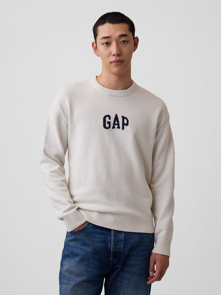 Image number 1 showing, CashSoft Relaxed Logo Sweater