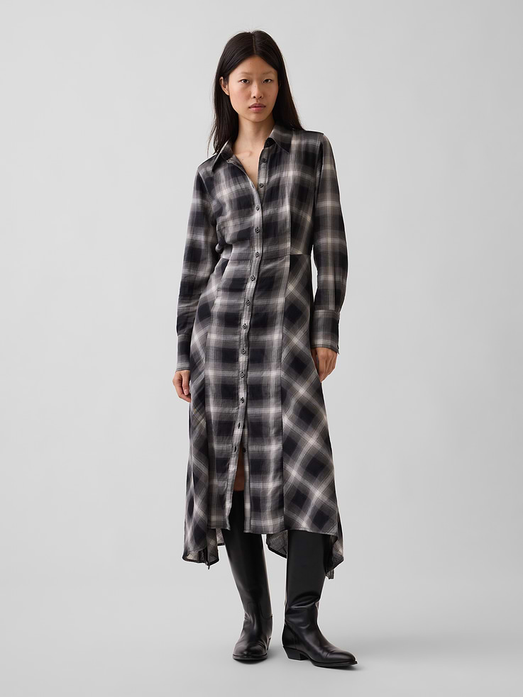 Image number 1 showing, Plaid Maxi Shirtdress