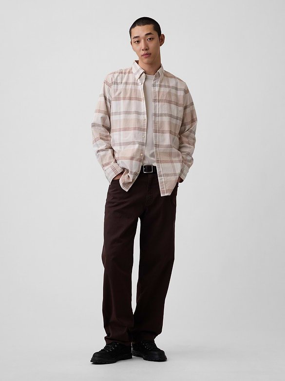 Plaid Oxford Button-Down Shirt