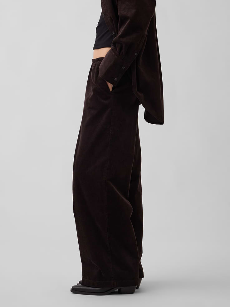 Image number 3 showing, Corduroy Easy Wide-Leg Pants
