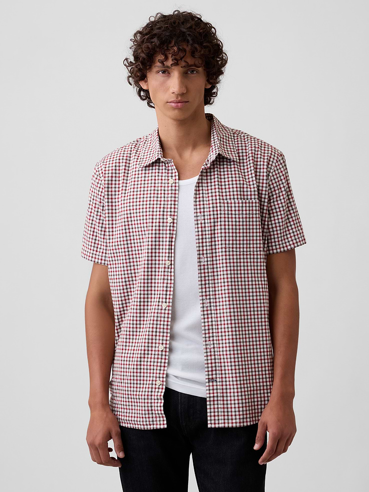 Image number 1 showing, Stretch Poplin Shirt in Standard Fit