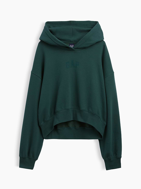 VintageSoft Crop Logo Hoodie