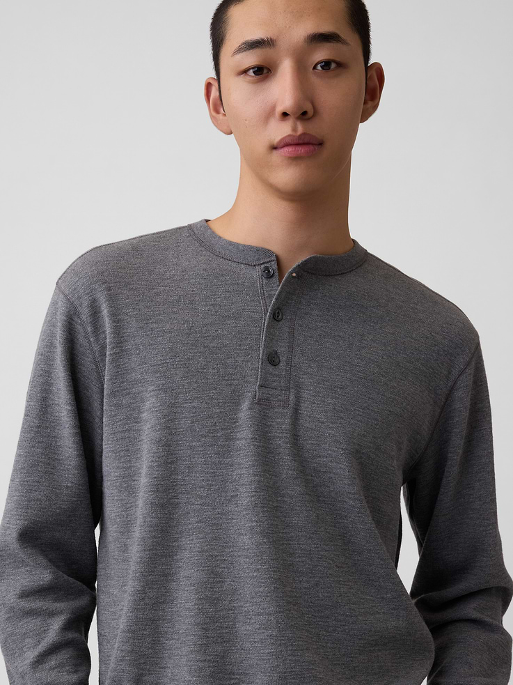 Image 4 of 5, Relaxed Henley T-Shirt