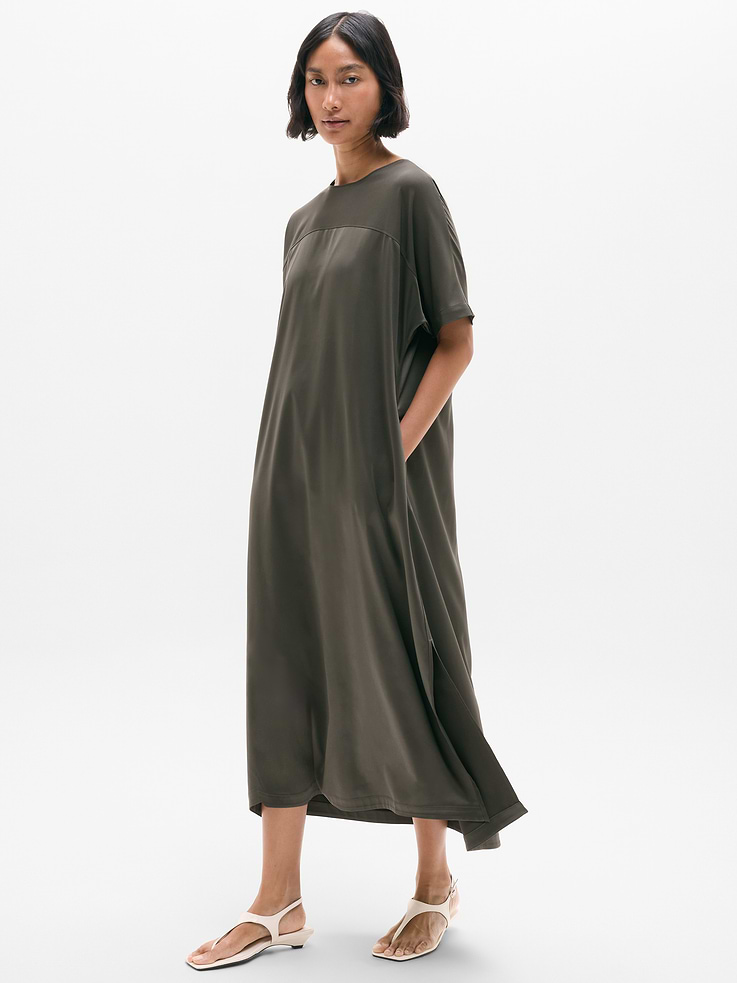 Image number 1 showing, Featherweight Satin Dress