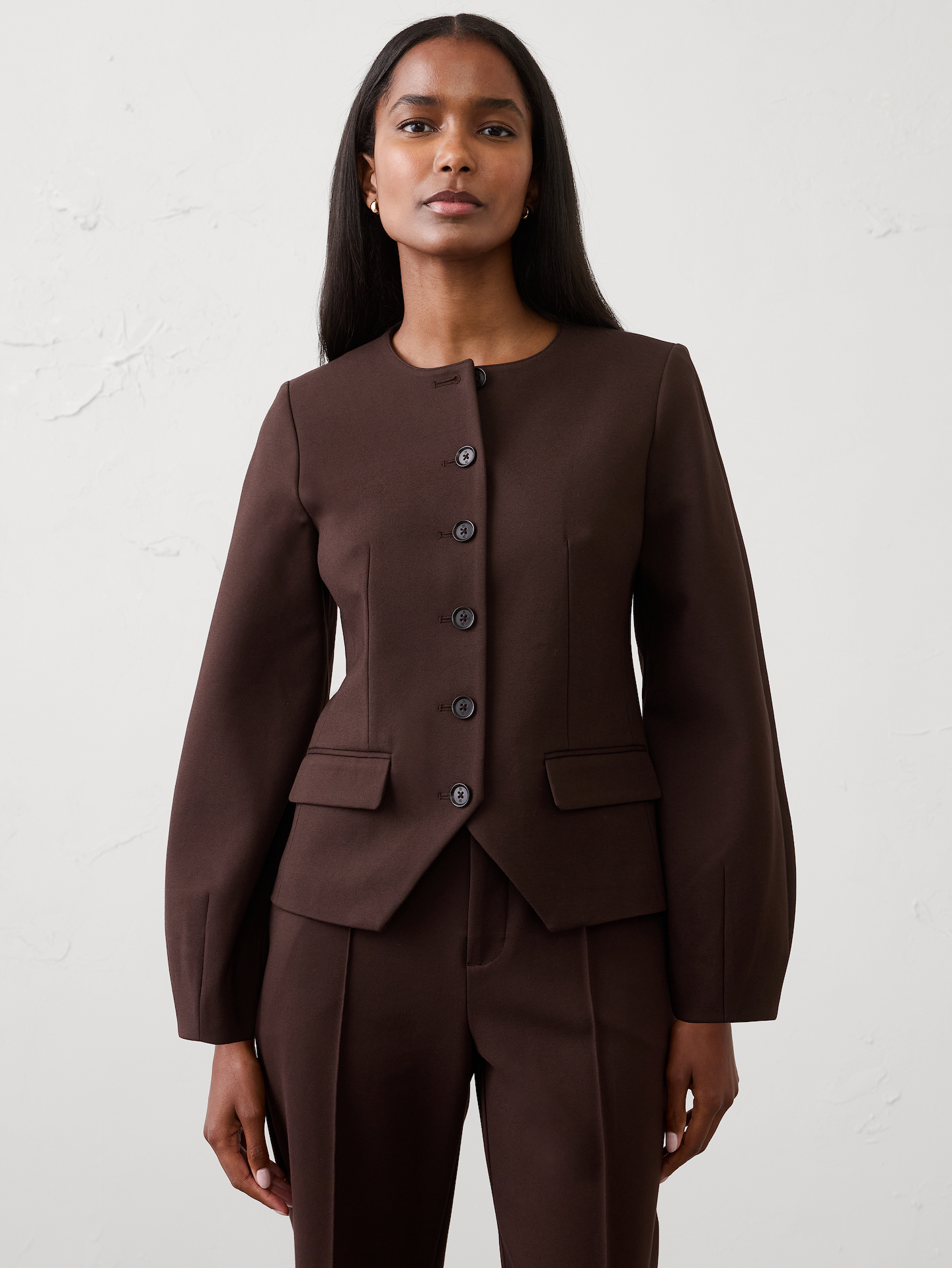 Image number 1 showing, Ponte Collarless Blazer