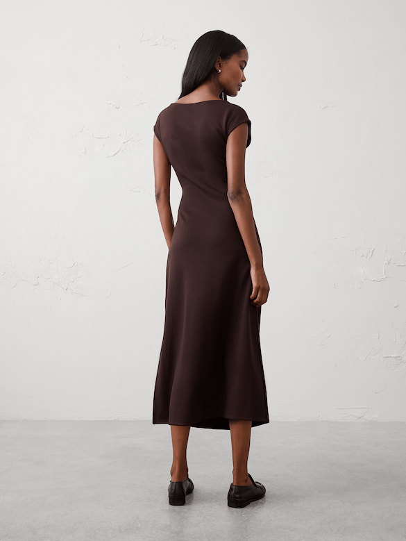 Soft Touch Side-Shirred Midi Dress