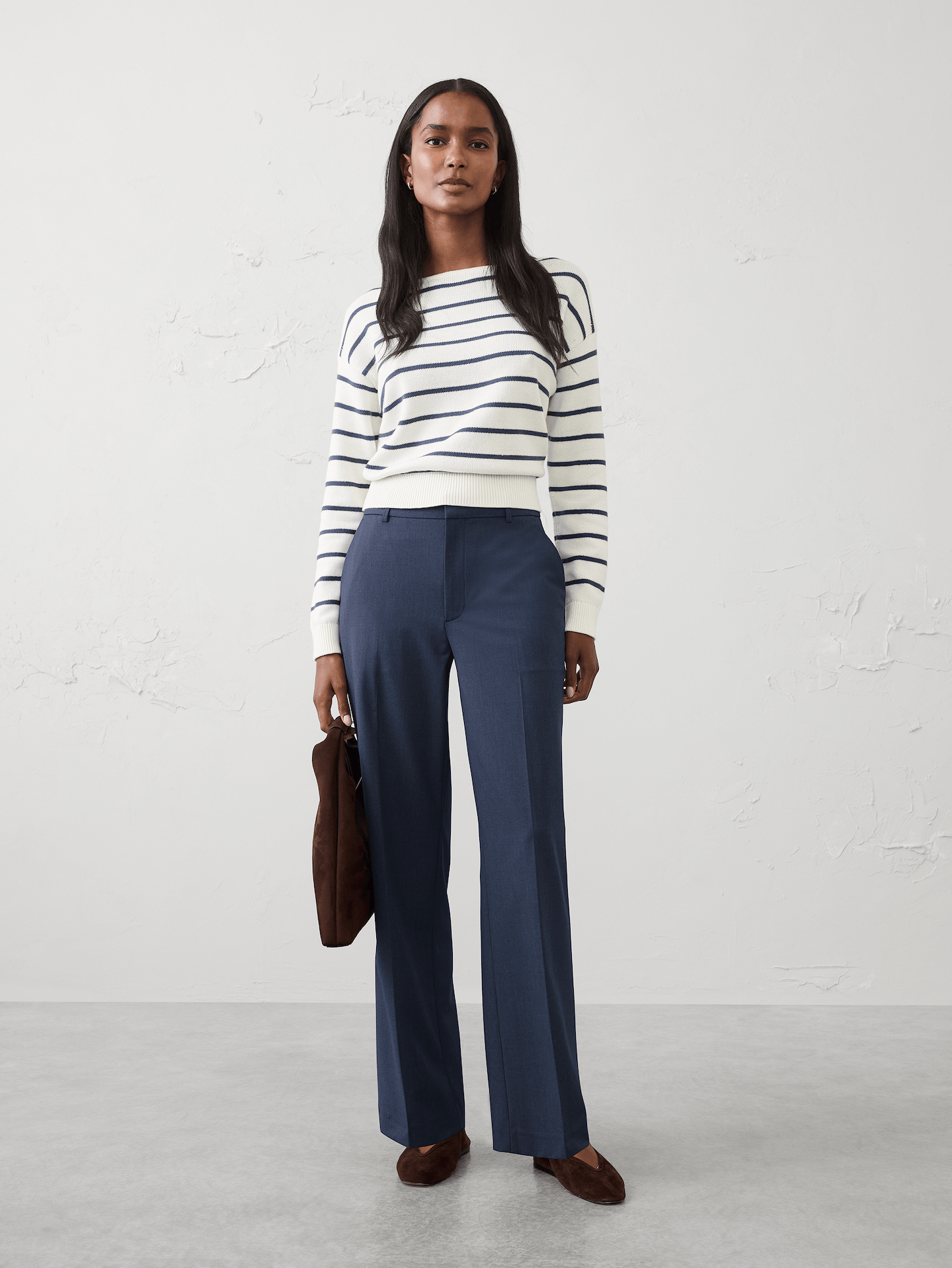 Image number 1 showing, Straight High-Rise Sculpted Trouser