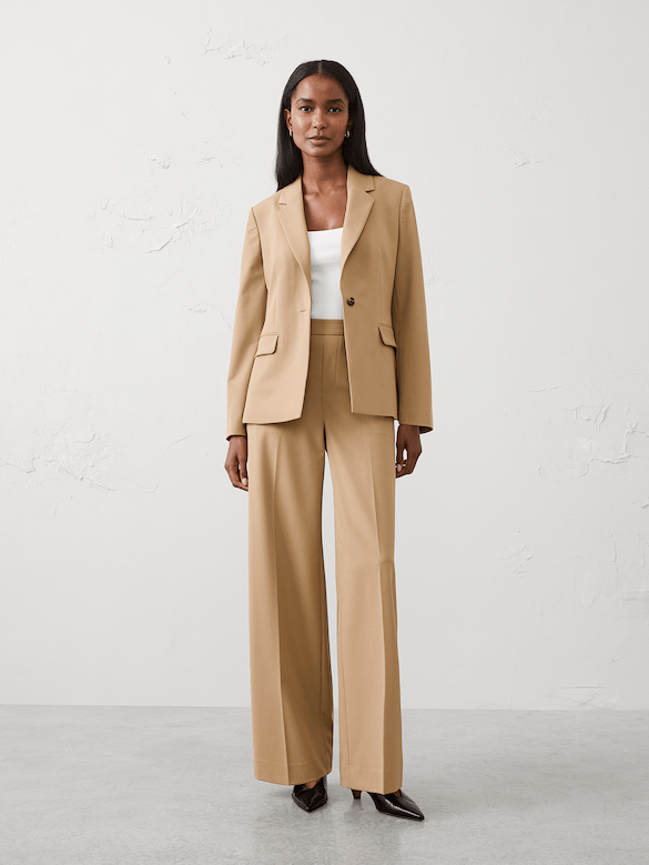 Sculpted Stretch Long Blazer