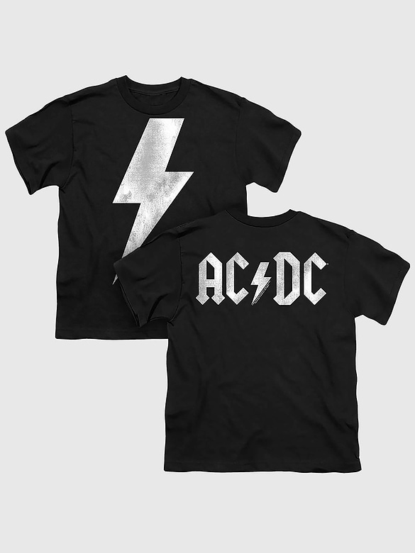 ACDC Bolt Print Graphic T-Shirt for Kids
