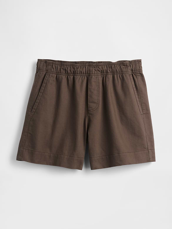 5.5" Linen-Blend Relaxed Shorts