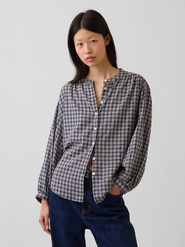 Image number 1 showing, Relaxed Button-Front Shirt