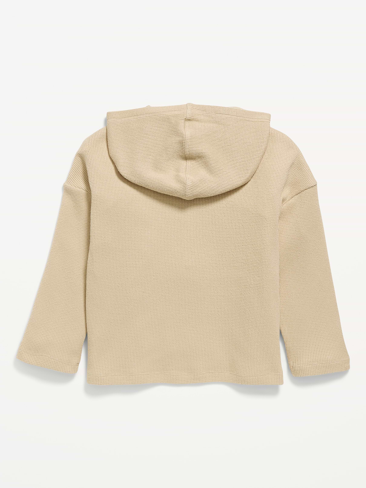 Image 3 of 3, Oversized Waffle-Knit Pullover Hoodie for Toddler Boys