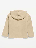 Image 3 of 3, Oversized Waffle-Knit Pullover Hoodie for Toddler Boys
