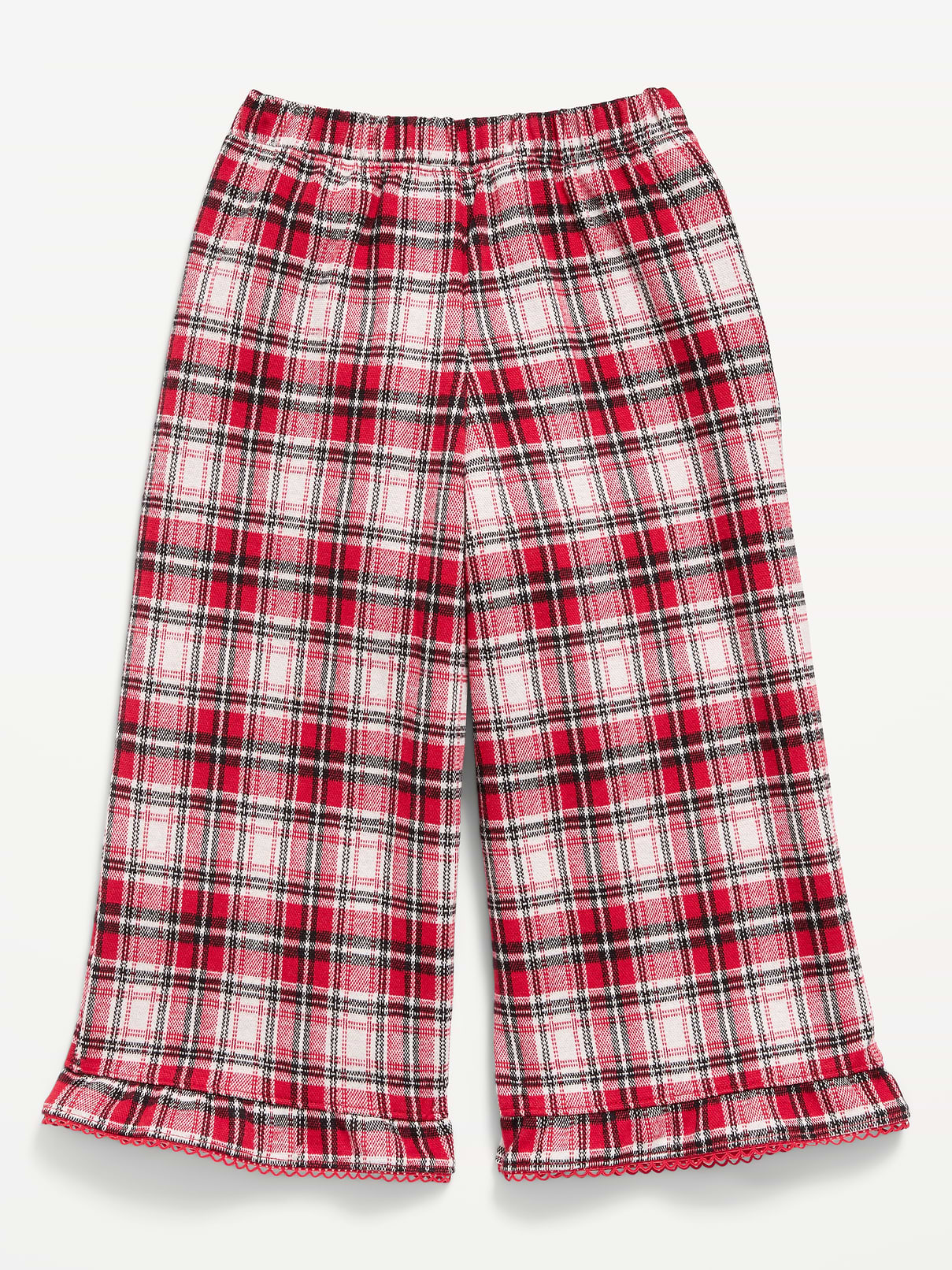 Image 2 of 2, Pull-On Wide-Leg Ruffled Plaid Pants for Toddler Girls