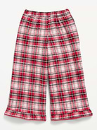 Image 2 of 2, Pull-On Wide-Leg Ruffled Plaid Pants for Toddler Girls
