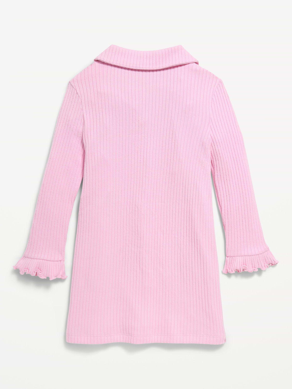 Image 3 of 4, Long-Sleeve Ribbed Polo Dress for Toddler Girls