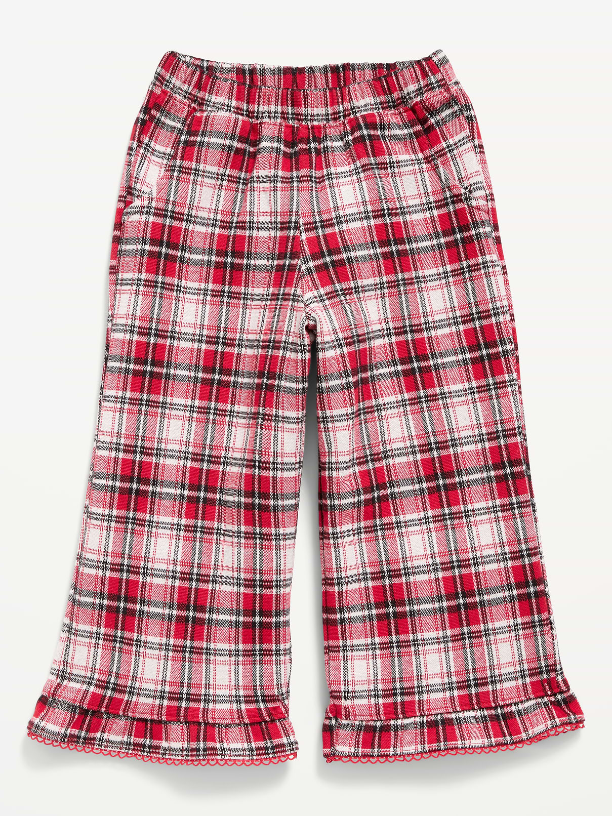 Image 1 of 2, elasticized waistband, scoop pockets, wide leg, ruffled leg cuffs, easy pull-on style, Product #1183687