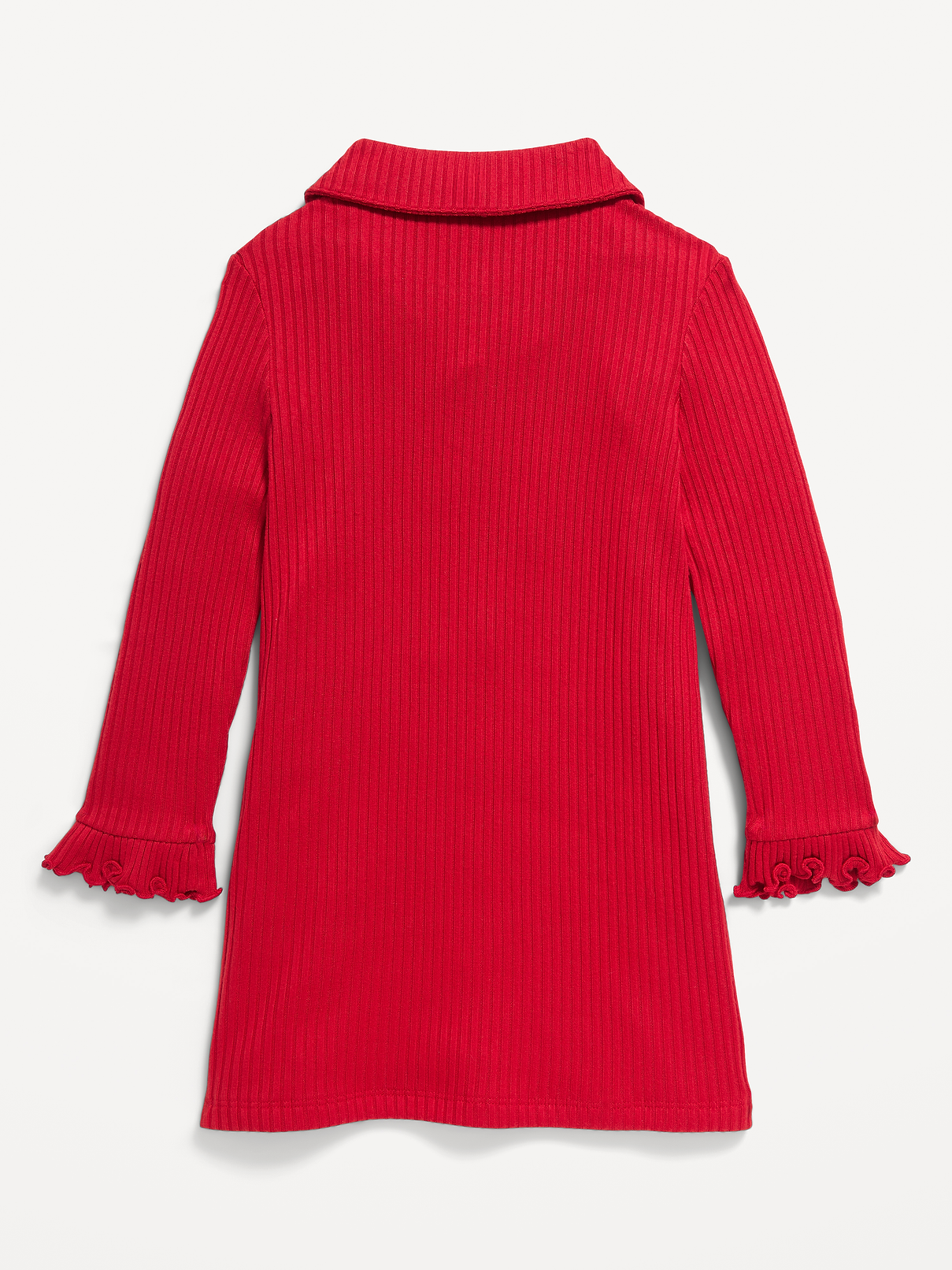 Image 2 of 3, Long-Sleeve Ribbed Polo Dress for Toddler Girls
