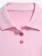 Image 4 of 4, Long-Sleeve Ribbed Polo Dress for Toddler Girls