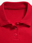 Image 3 of 3, Long-Sleeve Ribbed Polo Dress for Toddler Girls