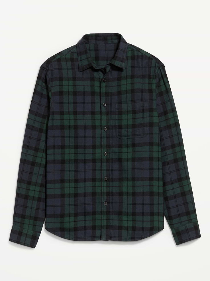 Image 4 of 4, Relaxed Long-Sleeve Flannel Pocket Shirt