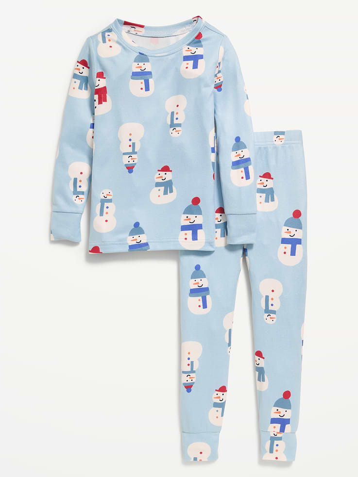 Image 1 of 2, Featuring SoftMode: our snuggliest, softest, brushed jersey., rib-knit crew neck, long sleeves, matching pajama pants, elasticized waist, rib-knit cuffs, all-over print, Product #1184992