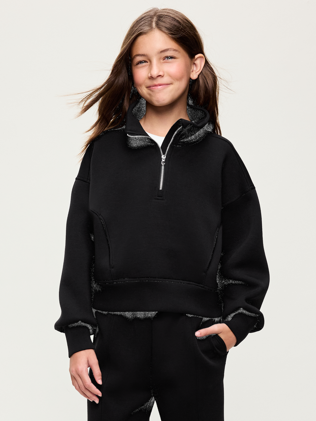 Image number 1 showing, Bounce Fleece Half-Zip Pullover Sweatshirt for Girls
