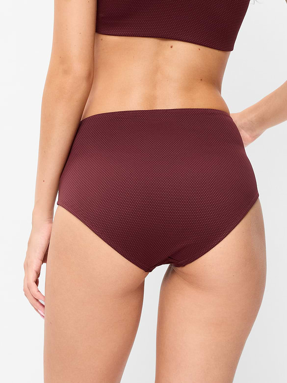 High-Waisted Pique Bikini Swim Bottoms