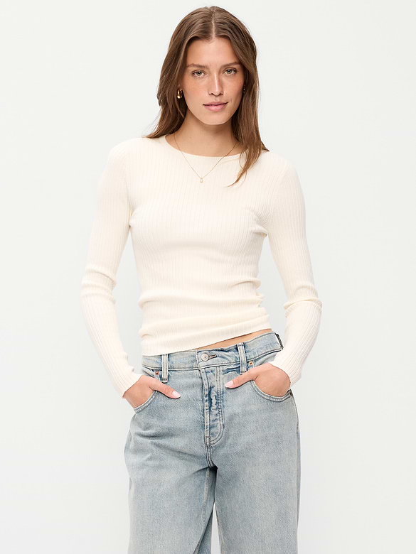 SoSoft Lite Crew-Neck Long-Sleeve Ribbed Top