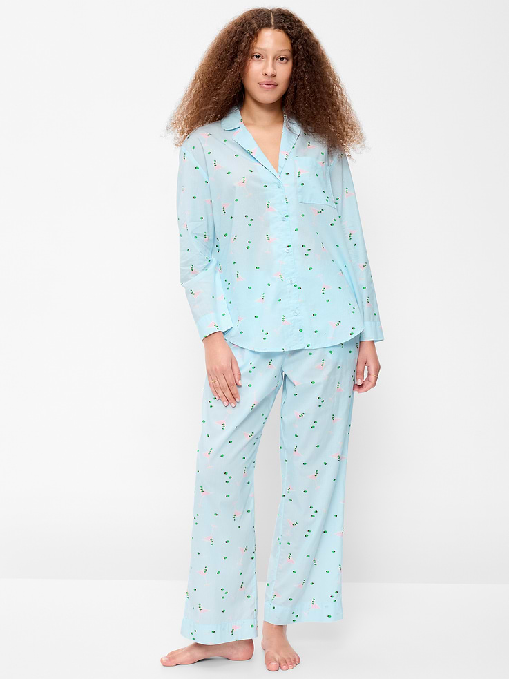 Image number 1 showing, Poplin Pajama Pant Set