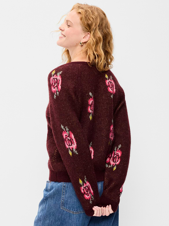 Cozy Slouchy Crew-Neck Cardigan