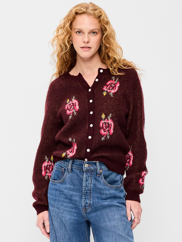Cozy Slouchy Crew-Neck Cardigan