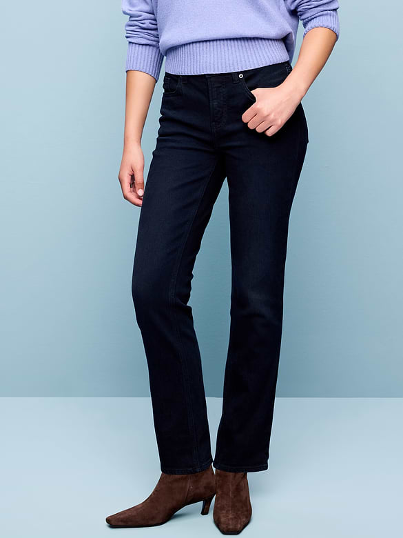 Mid-Rise Straight Leg Jeans