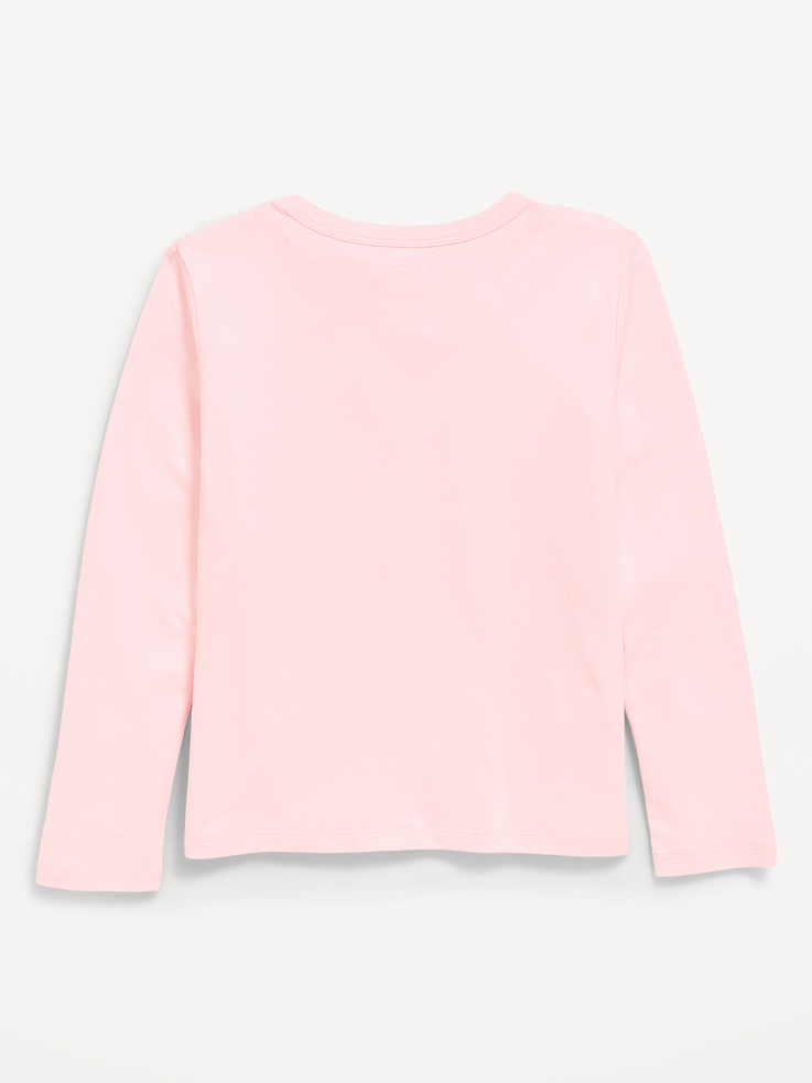 Image 3 de 3, T-shirt ultra-doux à applique en cœur et à manches longues pour fille