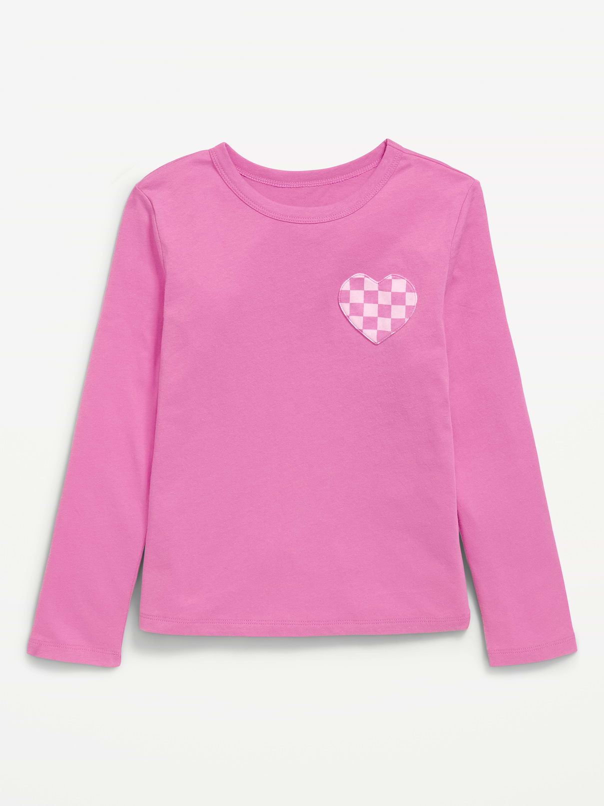 Image 2 de 3, T-shirt ultra-doux à applique en cœur et à manches longues pour fille