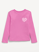 Image 2 de 3, T-shirt ultra-doux à applique en cœur et à manches longues pour fille