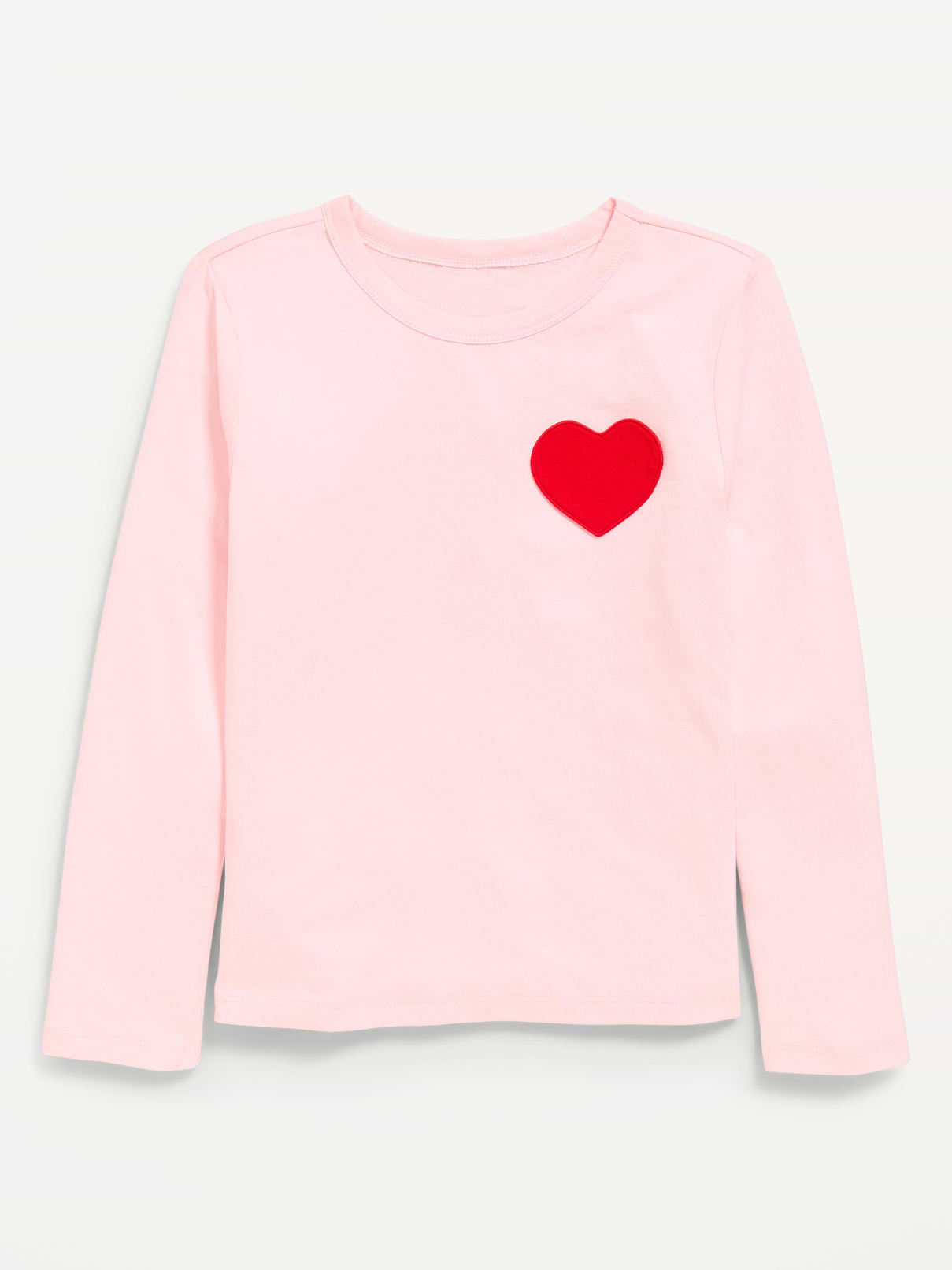 Image 2 de 3, T-shirt ultra-doux à applique en cœur et à manches longues pour fille