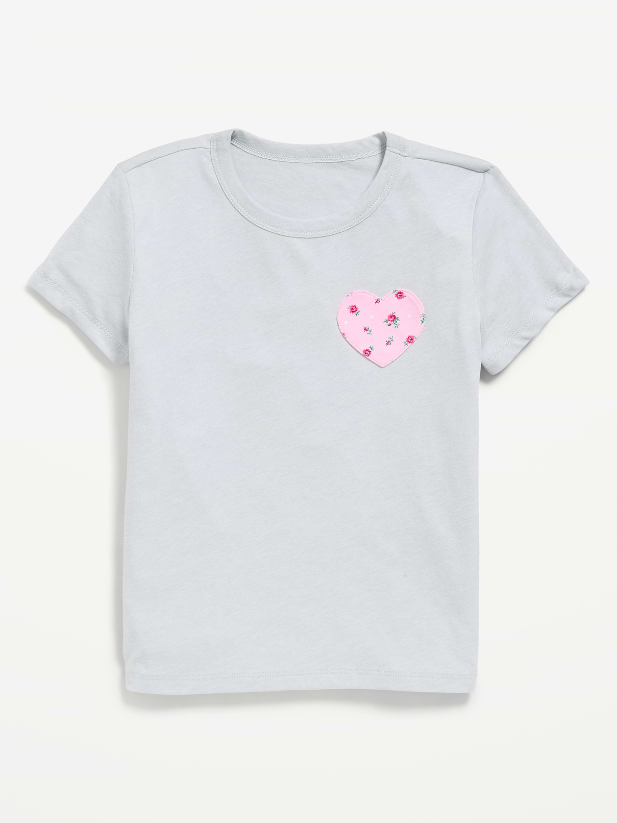 Image 2 of 3, Softest Short-Sleeve Heart-Pocket T-Shirt for Girls
