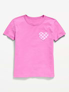 Image 2 of 4, Softest Short-Sleeve Heart-Pocket T-Shirt for Girls