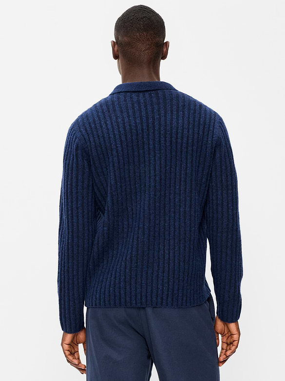 Long-Sleeve Polo Sweater