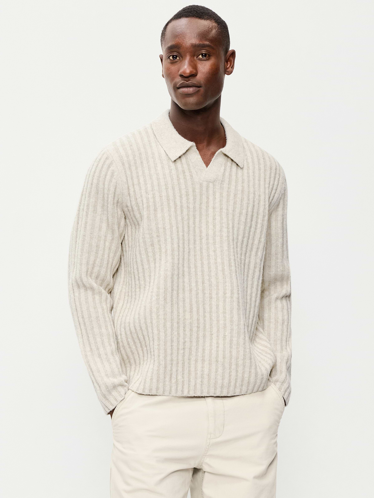 Long-Sleeve Polo Sweater