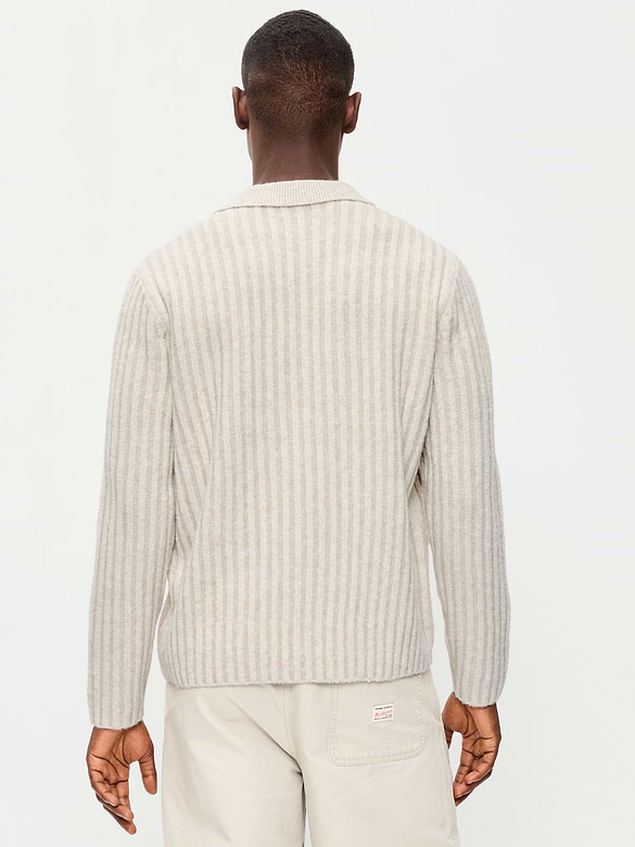 Long-Sleeve Polo Sweater