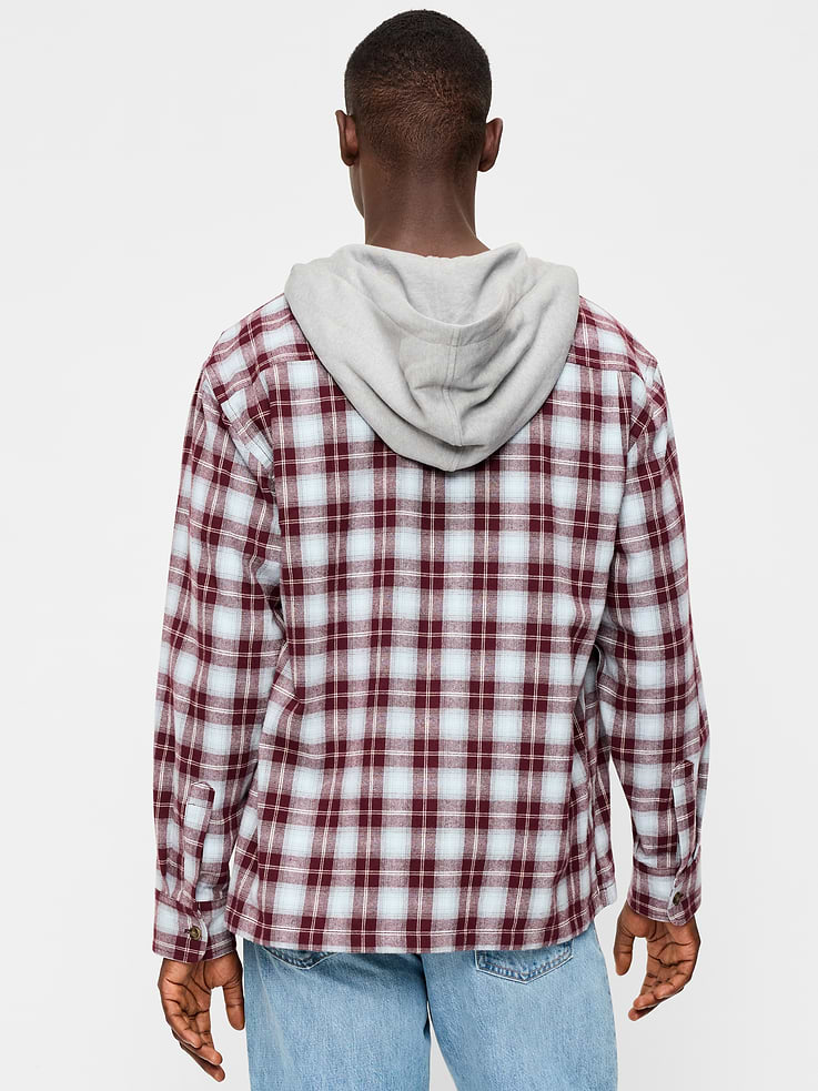 Image number 2 showing, Long-Sleeve Flannel Hooded Shirt