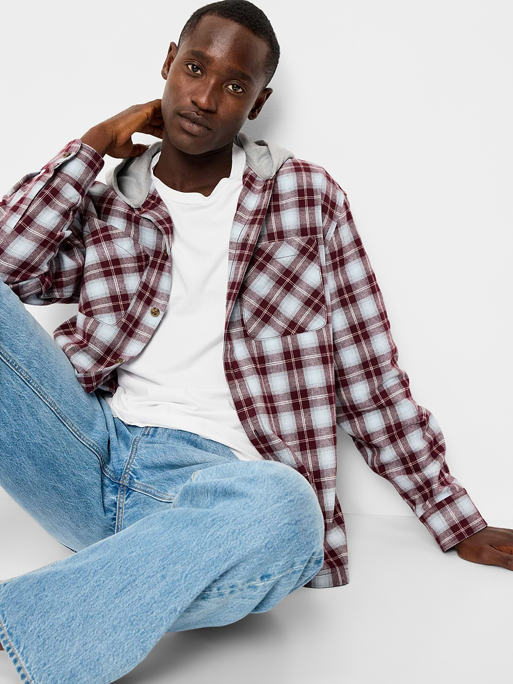 Image number 3 showing, Long-Sleeve Flannel Hooded Shirt