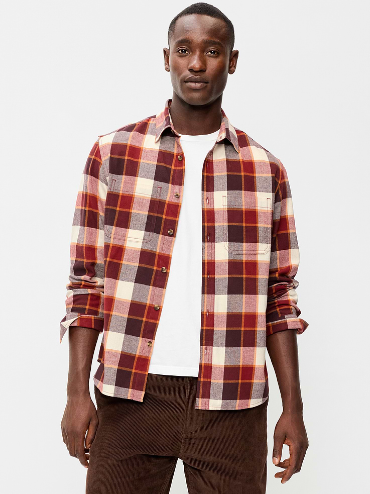 Image number 1 showing, Relaxed Long-Sleeve Flannel Pocket Shirt