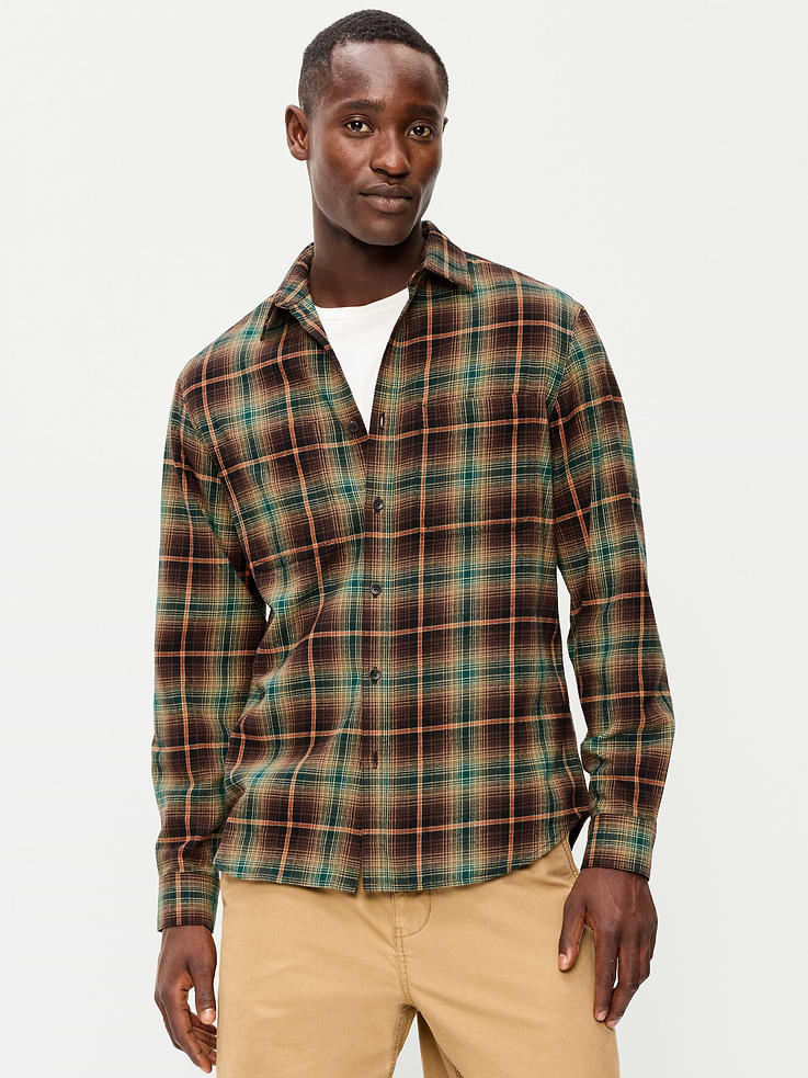 Image number 1 showing, Relaxed Long-Sleeve Flannel Pocket Shirt